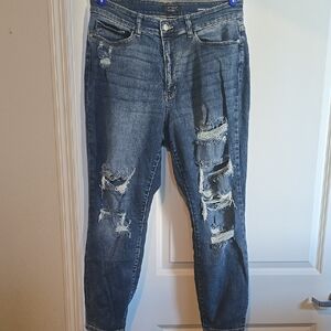 Distressed Blue Jeans